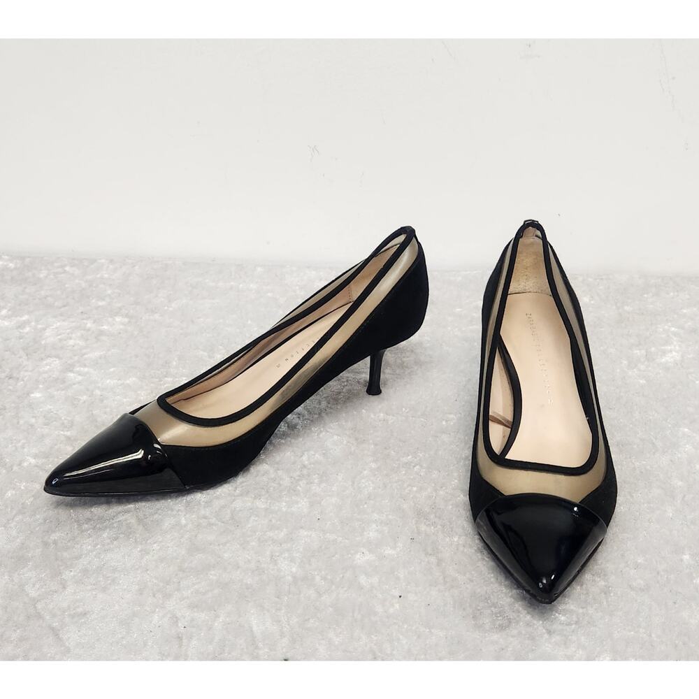 ZARA BASIC Women Black & Transparent Vinyl Kitten Heel-Size 36/6